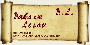 Maksim Lisov vizit kartica